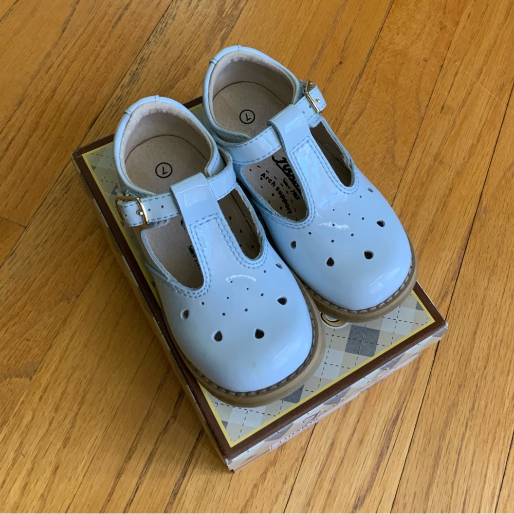 Footmates Harper Buckhead Blue Patent Shoes